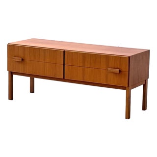 Mid-Century Modern Danish Teak Lowboard with Four Drawers, 1960s For Sale