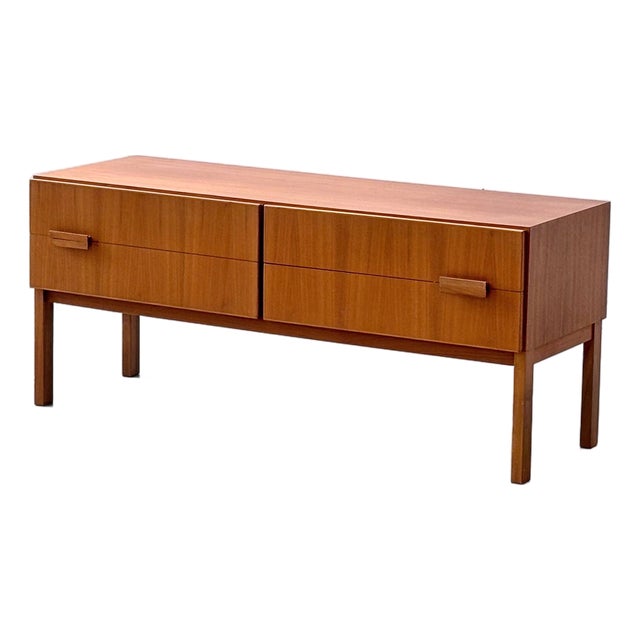 Mid-Century Modern Danish Teak Lowboard with Four Drawers, 1960s For Sale