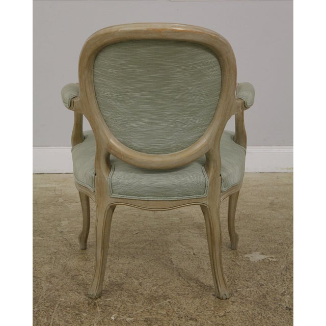 Pair French Painted Finish Medallion Back Armchairs For Sale - Image 4 of 13