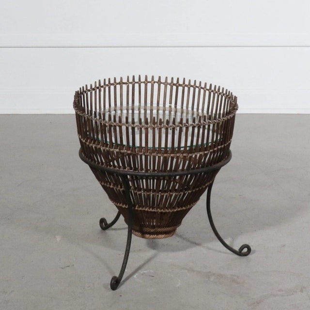 Black 1950's Franco Albini Fish Trap Basket Side Table For Sale - Image 8 of 11