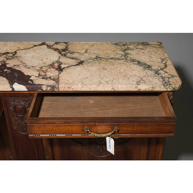 Louis XVI Style Marble Top Buffet / Sideboard C1800's For Sale In Charlotte - Image 6 of 7