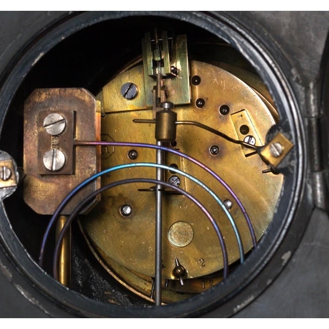 Antique Samuel Marti French Rouge Marble &Bronze 8 Day Mantle Clock Garniture For Sale - Image 10 of 14