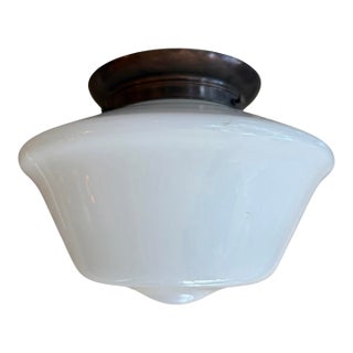 Circa 1920’s Schoolhouse-Style Flushmount Ceiling Light Fixture For Sale