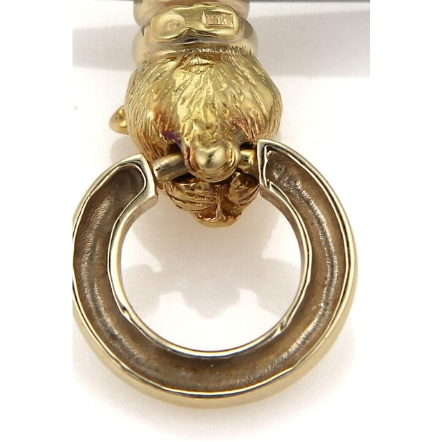 Mid 20th Century Pair of Citra 18k Yellow Gold Panther Door Knocker Dangle Earrings For Sale In Miami - Image 6 of 7