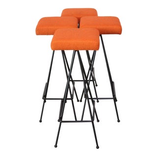Set of Four Adrian Pearsall #11 Iron Barstools For Sale