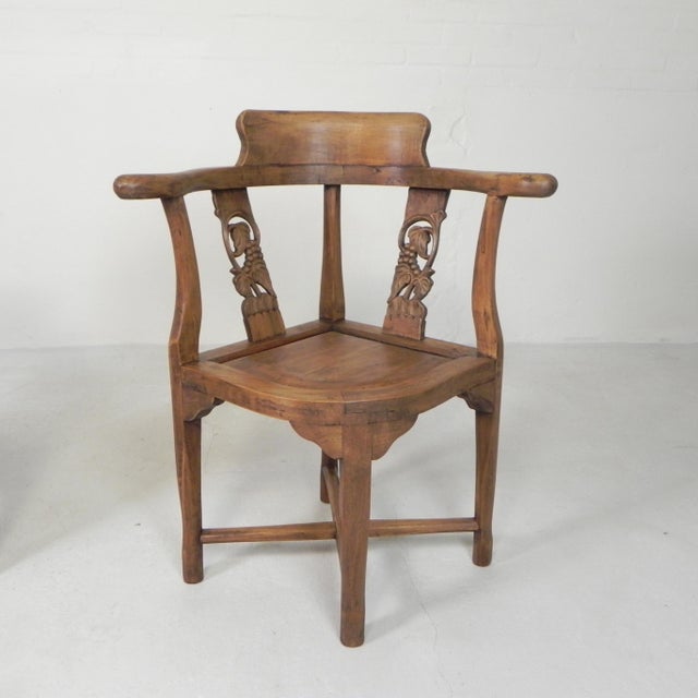 Vintage Corner Chairs in Teak, 1980s, Set of 2 For Sale - Image 15 of 18