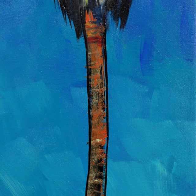 Electric Dream - Original Blue Palm Tree California Pop Art Acrylic Painting on Canvas by Kathleen Keifer For Sale - Image 4 of 9