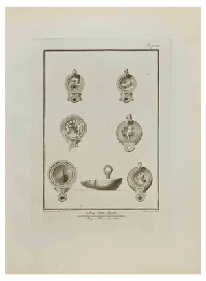 Nicolo Cesarano, Ancient Still Life 1, Etching, 18th Century