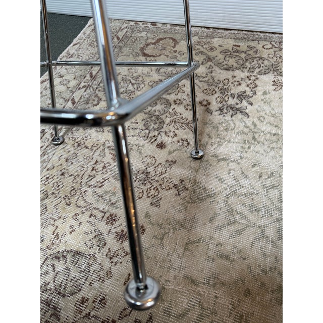 Caged Chrome Metal Bar Stool, in the Style of Bertoia For Sale - Image 10 of 12