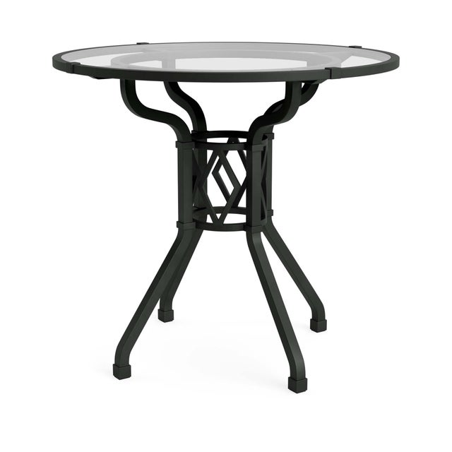 Brown Jordan Venetian 30" Round Dining Table in Black Jade For Sale
