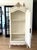 Wood 19th Century French Hand-Carved Mirrored Armoire – Single Door, Ornate Crest, Distressed White For Sale - Image 7 of 12
