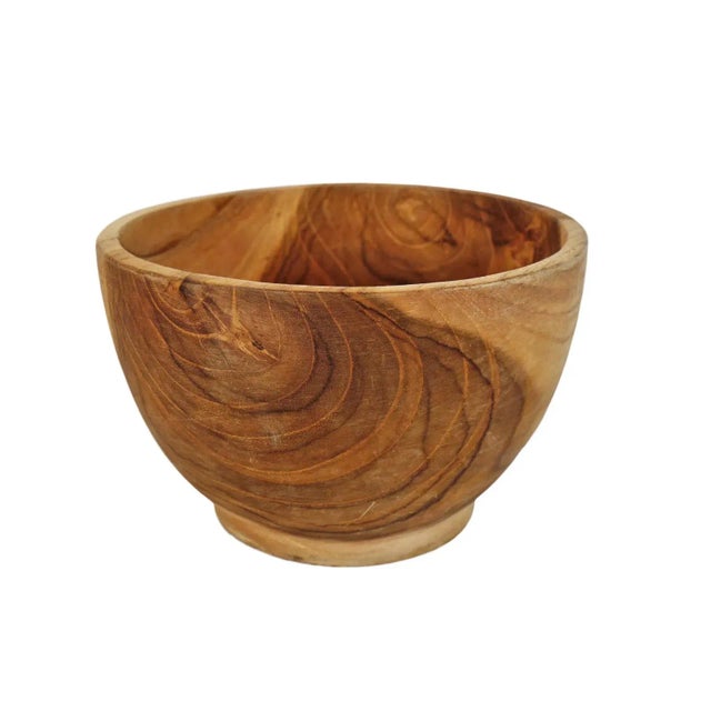 Simple Teak Wood Bowl For Sale In Los Angeles - Image 6 of 6