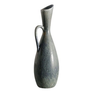 Mid-Century Swedish Blue Stoneware Ceramic Pitcher by Carl-Harry Stålhane, 1950s For Sale