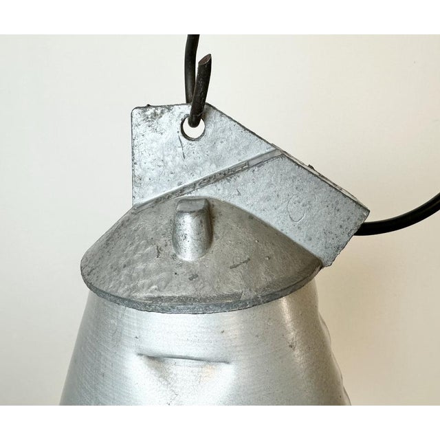 Industrial Grey Industrial Aluminium Cage Pendant Lamp, 1970s For Sale - Image 3 of 18