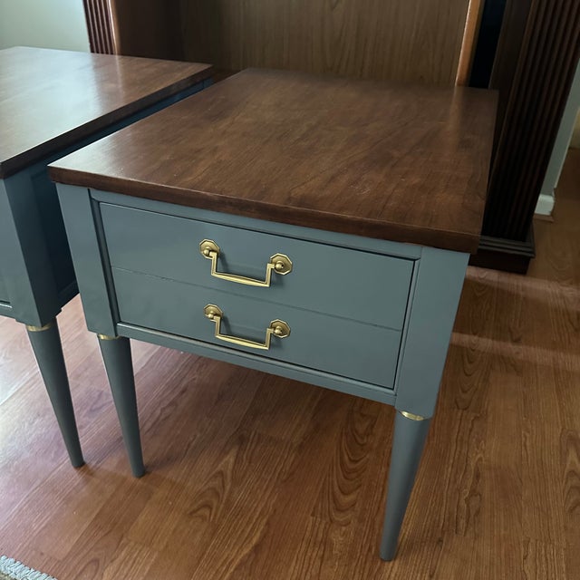 1960s Mid Century Stained and Lacquered Gray End or Side Tables For Sale - Image 9 of 9