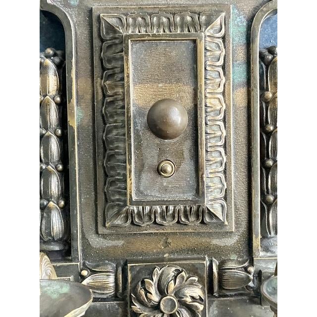 Metal Vintage Boho Empire Bronze Wall Light Sconce For Sale - Image 7 of 10