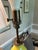 Ceramic Chinese Monochrome Chartreuse Porcelain Double Gord Lamp With Wooden Base For Sale - Image 7 of 12