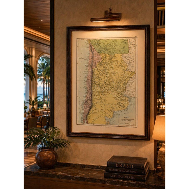 This detailed antique map of chile, argentina, and bolivia was produced under the direction of the distinguished scottish...