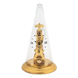 Franz Hermle Leyton Brass Skeleton Clock For Sale
