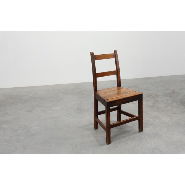 Brown Antique Late 19th Century Oak Side Chair, Belgium For Sale - Image 8 of 17