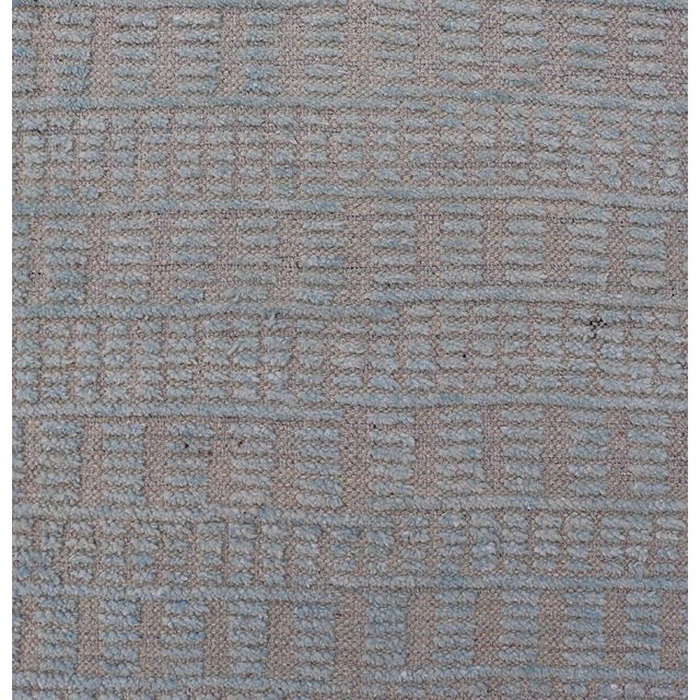 Textile Modern Casual Piled Runner in Lt. Blue and Taupe Colors With Minimalist Design 2'4" X 10'4" For Sale - Image 7 of 11