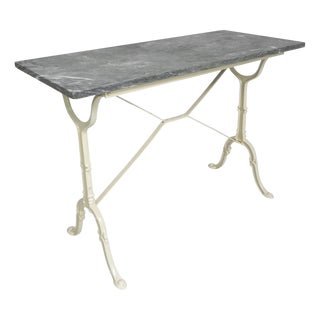 Garden Table with Marble Top, 1950s For Sale