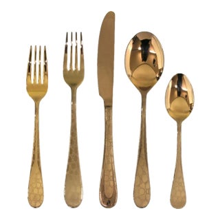 Mepra Coccodrillo 5-Piece Flatware Set, Bronzo For Sale
