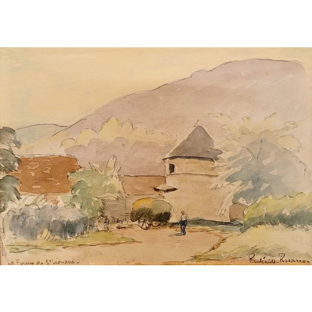 French Paul Emile Pissarro -View of a French Farm-1920s Original Painting For Sale - Image 3 of 10