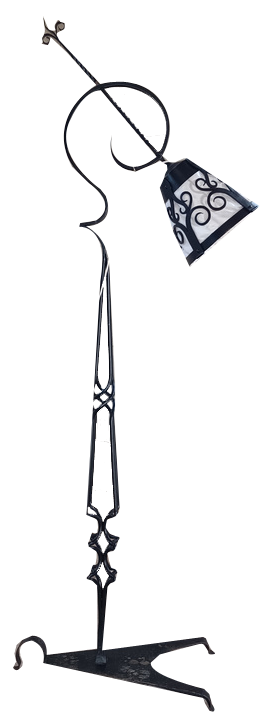 Dutch Arts & Crafts Wrought Iron Floor Lamp, 1890s