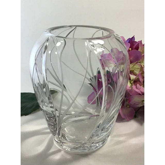 1990’s Cut Glass Large Urn Vase For Sale - Image 9 of 13