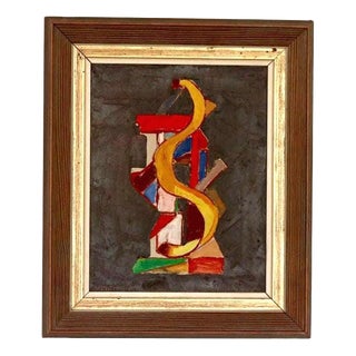 Wilhelm Henning, Layers, 1950s, Oil on Canvas, Framed For Sale