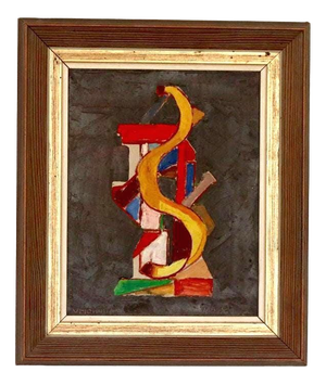 Wilhelm Henning, Layers, 1950s, Oil on Canvas, Framed