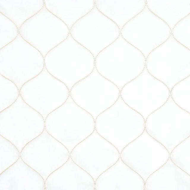 Sample - Schumacher Celena Sheer Embroidery Fabric in Sand For Sale