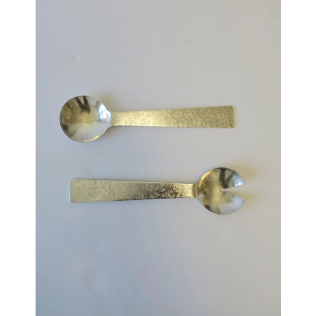 Metal Postmodern Swid Powell Serving Spoon Set by Designer Michael Graves - 2 PIeces For Sale - Image 7 of 13