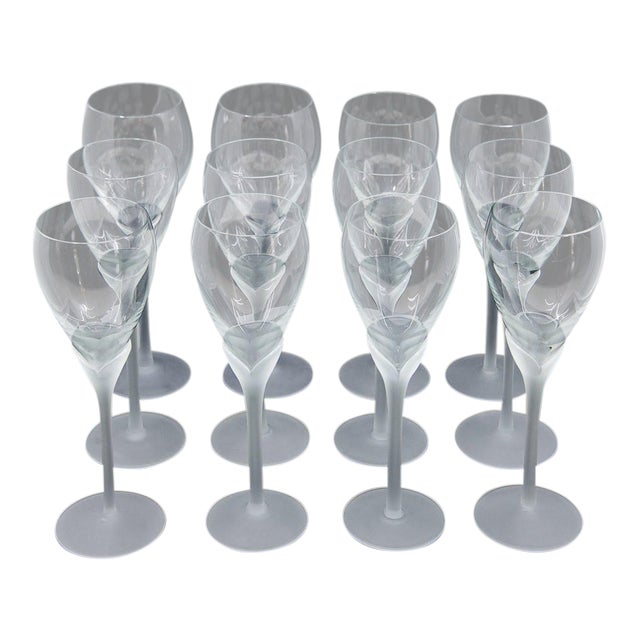 Vintage Mikasa “Alexandra” Crystal Tulip Champagne Glasses Set of 12