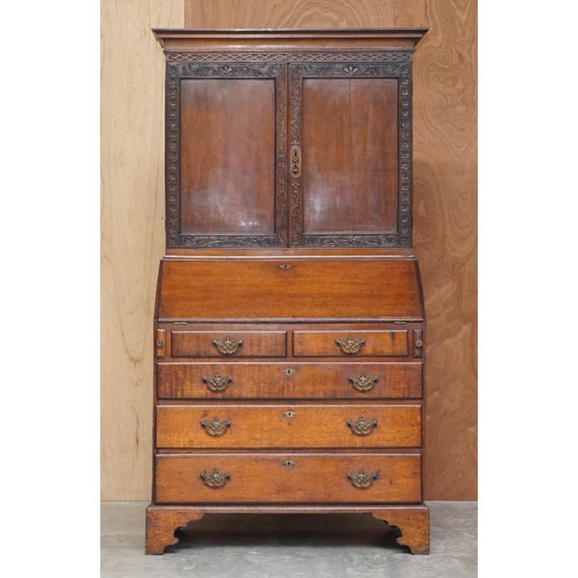 We are delighted to offer absolutely stunning hand made in England George III circa 1760-1780 Bureau bookcase with Thomas...