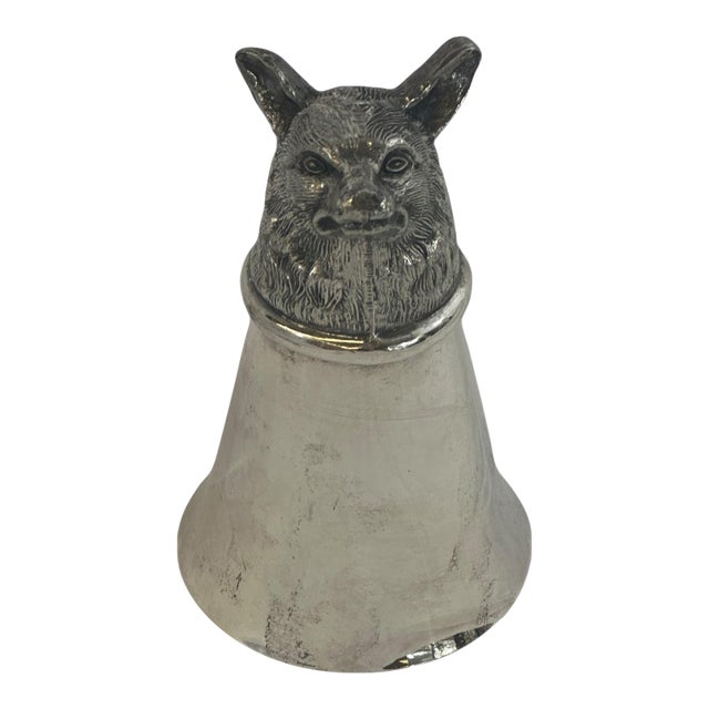 Vintage Silverplate Foxhead Stirrup Cup For Sale