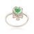 Heart Emerald and Diamond Statement Cocktail Ring in 18k Gold Size 6 For Sale - Image 11 of 18
