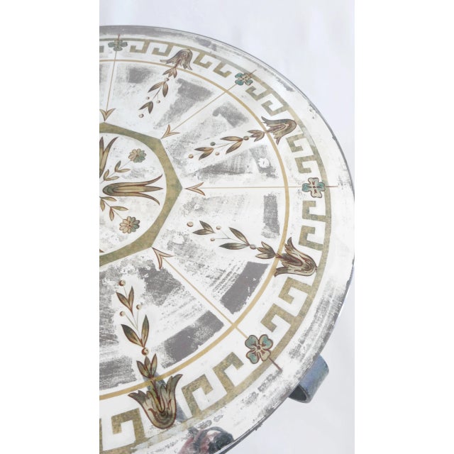 Mirrored & Decorated Glass Side Table, 1940s For Sale - Image 12 of 14