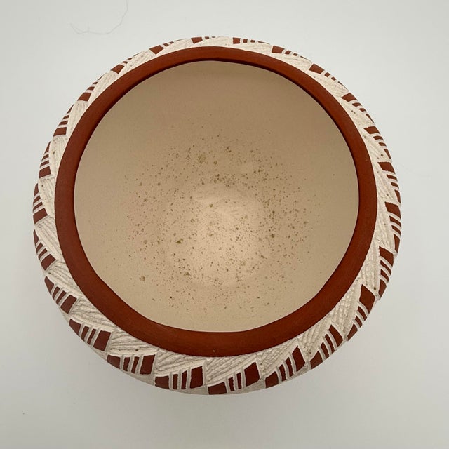 Late 20th Century Acoma Pueblo Hand-Coiled Pottery Bowl — Signed, New Mexico, 6” Diameter For Sale - Image 5 of 7