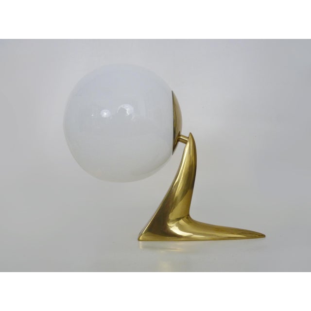Metal Vintage Wall Lights in Brass and Opaline Glass, 1980s, Set of 2 For Sale - Image 7 of 11