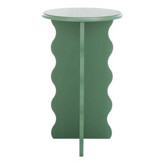 Lilith Wavy Accent Table in Sage Green For Sale