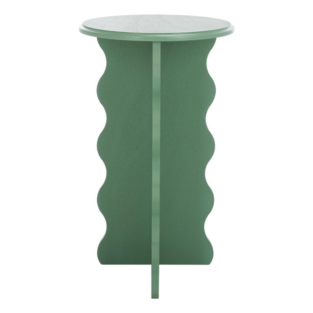 Lilith Wavy Accent Table in Sage Green For Sale
