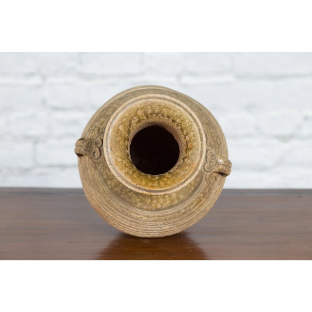 Gold 18th Century Chinese Qing Dynasty Terracotta Concentric Line Water Vessel For Sale - Image 8 of 13