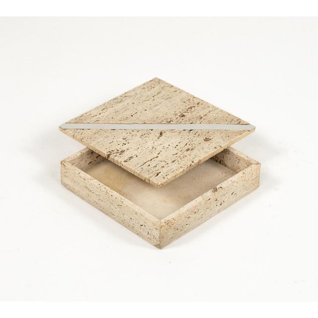 1970s Midcentury Modern Travertine Rectangular Box, 1970s For Sale - Image 5 of 18