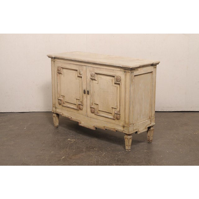 Beige French Antique Painted Wood Buffet Console For Sale - Image 8 of 13