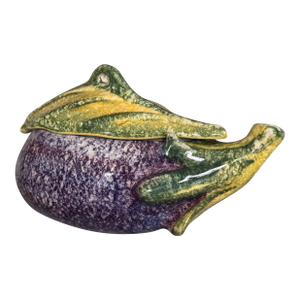 Italian Majolica Style Eggplant Tureen