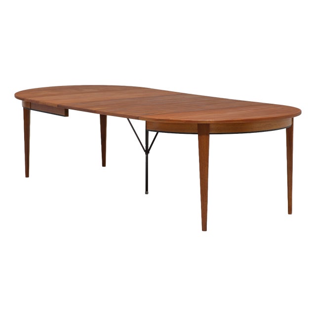 Model 55 Extendable Dining Table in Teak from Omann Jun, Denmark, 1960s For Sale