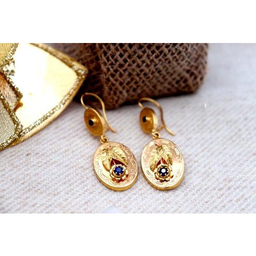 Hinged Gold Earrings, Set of 2 For Sale - Image 3 of 6
