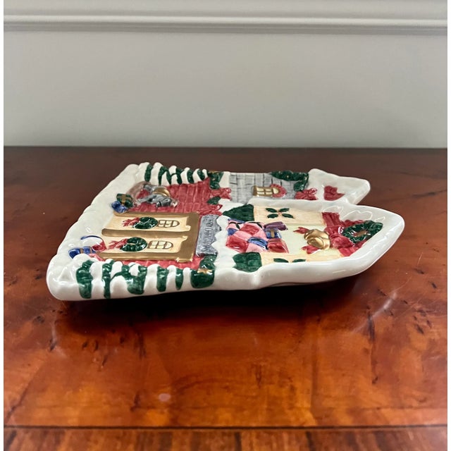 Ceramic Vintage Fitz and Floyd Christmas Plate For Sale - Image 7 of 8